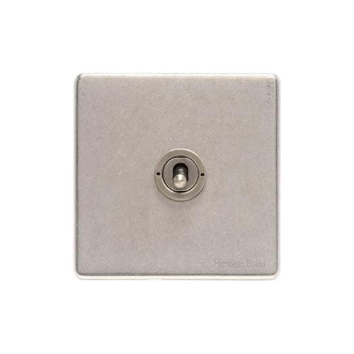 Vintage Range Rustic Nickel Switches & Sockets, XRN - 1 Gang Intermediate Toggle Switch by Heritage Brass By M-Marcus