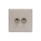 Vintage Range Rustic Nickel Switches & Sockets, XRN - 2 Gang Toggle Switch by Heritage Brass By M-Marcus