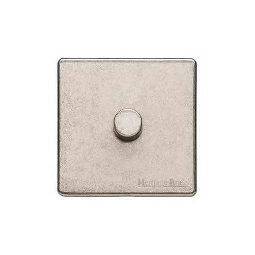Vintage Range Rustic Nickel Switches & Sockets, XRN - 1 Gang Dimmer 250 watts (Compatible with halogen/ incandescent bulbs) by Heritage Brass By M-Marcus