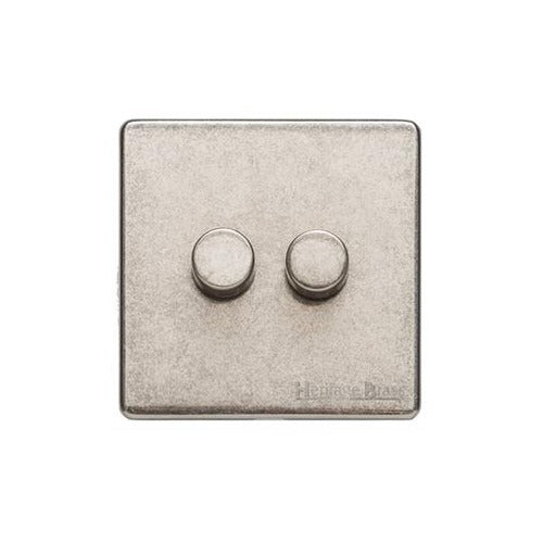 Vintage Range Rustic Nickel Switches & Sockets, XRN - 2G Multi Location Primary Dimmer by Heritage Brass By M-Marcus