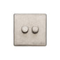 Vintage Range Rustic Nickel Switches & Sockets, XRN - 2 Gang Dimmer 400 watts (Compatible with halogen/ incandescent bulbs) by Heritage Brass By M-Marcus