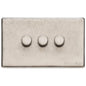 Vintage Range Rustic Nickel Switches & Sockets, XRN - 3G Multi Location Secondary Dimmer by Heritage Brass By M-Marcus