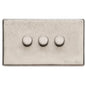 Vintage Range Rustic Nickel Switches & Sockets, XRN - 3 Gang TED Dimmer (Compatible with LED Lamps) by Heritage Brass By M-Marcus