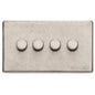 Vintage Range Rustic Nickel Switches & Sockets, XRN - 4 Gang Dimmer 250 watts (Compatible with halogen/ incandescent bulbs) by Heritage Brass By M-Marcus