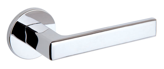 Tupai Exclusivo 5S Line Portel Lever Door Handle on 5mm Slimline Round Rose - Bright Polished Chrome - Default