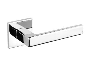 Tupai Exclusivo 5S Line Portel Lever Door Handle on 5mm Slimline Square Rose - Bright Polished Chrome - Default
