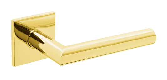 Tupai Exclusivo 5S Line Covela Lever Door Handle on 5mm Slimline Square Rose - Raw Brass - Default
