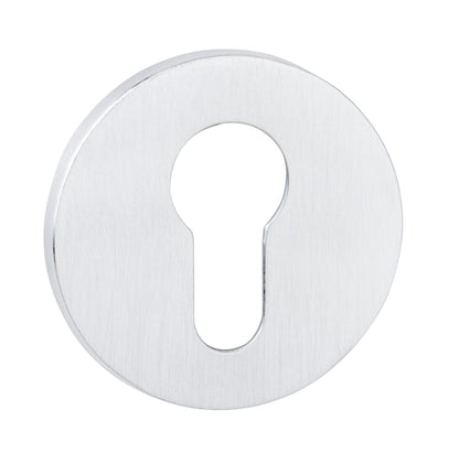 Tupai Rapido 5S Line Euro Escutcheons on 5mm Slimline Round Rose - White