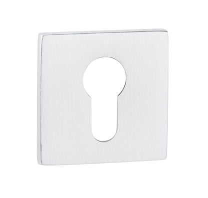 Tupai Rapido 5S Line Euro Escutcheons on 5mm Slimline Square Rose - White