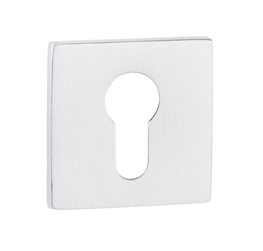 Tupai Rapido 5S Line Euro Escutcheons on 5mm Slimline Square Rose - White