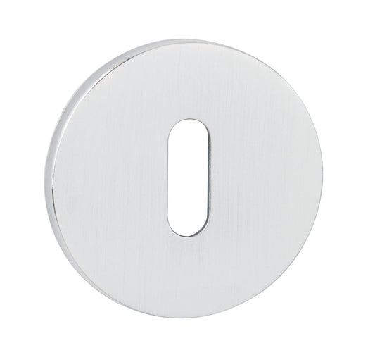 Tupai Rapido 5S Line Key Escutcheons on 5mm Slimline Round Rose - White