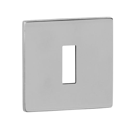 Tupai Exclusivo 5S Line Key Escutcheons on 5mm Slimline Square Rose - Bright Polished Chrome - Default