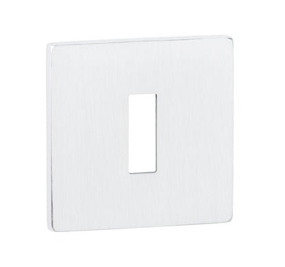 Tupai Rapido 5S Line Key Escutcheons on 5mm Slimline Square Rose - White