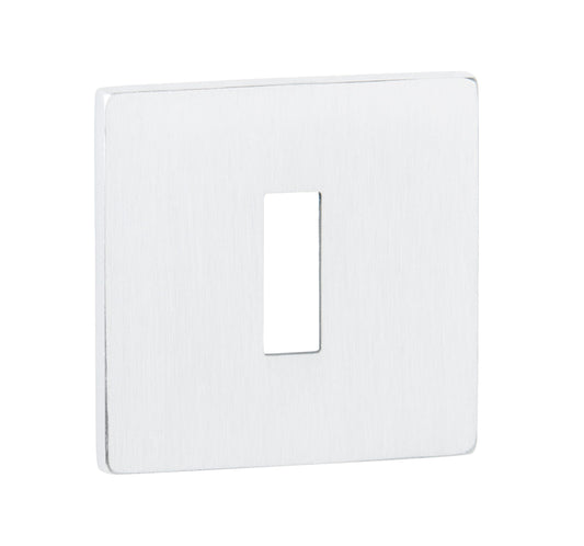 Tupai Rapido 5S Line Key Escutcheons on 5mm Slimline Square Rose - White