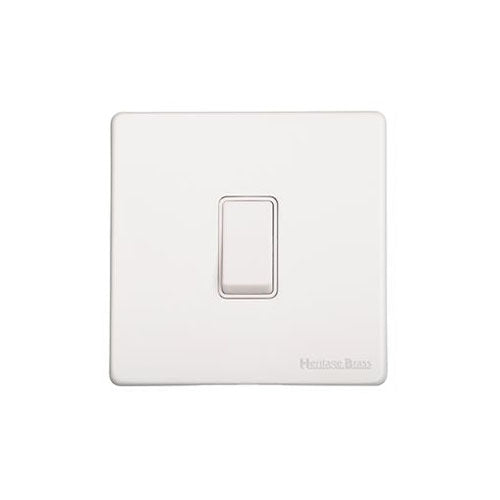 Vintage Range Matt White Switches & Sockets, XWH - 1 Gang Rocker Switch by Heritage Brass By M-Marcus