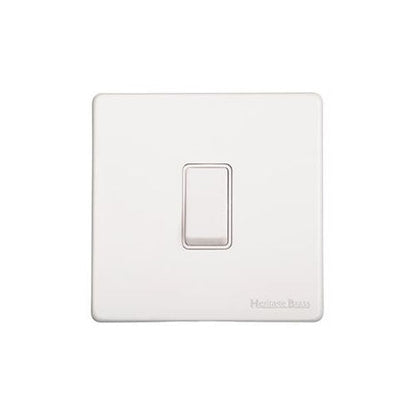 Vintage Range Matt White Switches & Sockets, XWH - 20A Double Pole Switch by Heritage Brass By M-Marcus