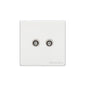 Vintage Range Matt White Switches & Sockets, XWH - 2 Gang TV Coaxial Socket by Heritage Brass By M-Marcus