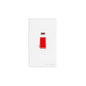 Vintage Range Matt White Switches & Sockets, XWH - 45A DP Cooker Switch with Neon (tall plate) by Heritage Brass By M-Marcus