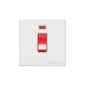 Vintage Range Matt White Switches & Sockets, XWH - 45A DP Cooker Switch with Neon (single plate) by Heritage Brass By M-Marcus