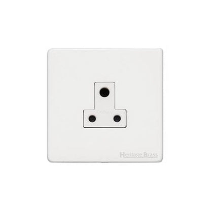 Vintage Range Matt White Switches & Sockets, XWH - 5 Amp 3 Round Pin Socket by Heritage Brass By M-Marcus
