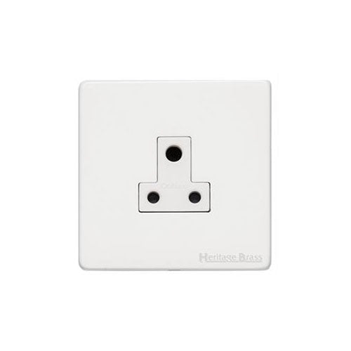 Vintage Range Matt White Switches & Sockets, XWH - 5 Amp 3 Round Pin Socket by Heritage Brass By M-Marcus