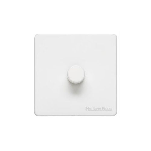 Vintage Range Matt White Switches & Sockets, XWH - 1 Gang Dimmer 250 watts (Compatible with halogen/ incandescent bulbs) by Heritage Brass By M-Marcus