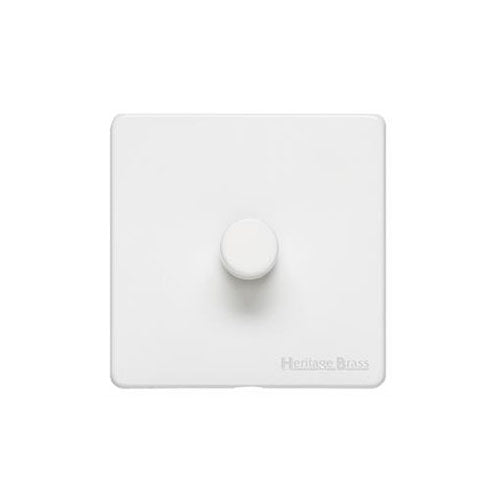Vintage Range Matt White Switches & Sockets, XWH - 1 Gang Dimmer 400 watts (Compatible with halogen/ incandescent bulbs) by Heritage Brass By M-Marcus