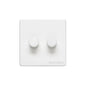 Vintage Range Matt White Switches & Sockets, XWH - 2 Gang Dimmer 250 watts (Compatible with halogen/ incandescent bulbs) by Heritage Brass By M-Marcus