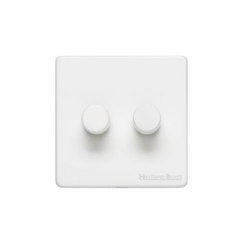 Vintage Range Matt White Switches & Sockets, XWH - 2G Multi Location Primary Dimmer by Heritage Brass By M-Marcus
