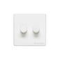 Vintage Range Matt White Switches & Sockets, XWH - 2 Gang Dimmer 400 watts (Compatible with halogen/ incandescent bulbs) by Heritage Brass By M-Marcus