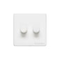 Vintage Range Matt White Switches & Sockets, XWH - 2 Gang TED Dimmer (Compatible with LED Lamps) by Heritage Brass By M-Marcus