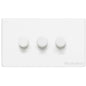 Vintage Range Matt White Switches & Sockets, XWH - 3 Gang Dimmer 250 watts (Compatible with halogen/ incandescent bulbs) by Heritage Brass By M-Marcus