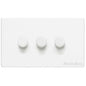 Vintage Range Matt White Switches & Sockets, XWH - 3 Gang Dimmer 400 watts (Compatible with halogen/ incandescent bulbs) by Heritage Brass By M-Marcus