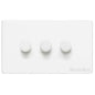 Vintage Range Matt White Switches & Sockets, XWH - 3 Gang TED Dimmer (Compatible with LED Lamps) by Heritage Brass By M-Marcus