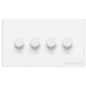 Vintage Range Matt White Switches & Sockets, XWH - 4 Gang Dimmer 250 watts (Compatible with halogen/ incandescent bulbs) by Heritage Brass By M-Marcus