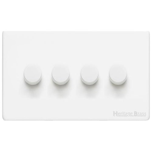 Vintage Range Matt White Switches & Sockets, XWH - 4G Multi Location Secondary Dimmer by Heritage Brass By M-Marcus