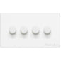 Vintage Range Matt White Switches & Sockets, XWH - 4 Gang Dimmer 400 watts(Compatible with halogen/ incandescent bulbs) by Heritage Brass By M-Marcus