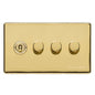 Studio Range Polished Brass Switches & Sockets, Y01 - 4G Mixed Toggle Dimmer Switch 1xToggle 3xTED by Heritage Brass By M-Marcus