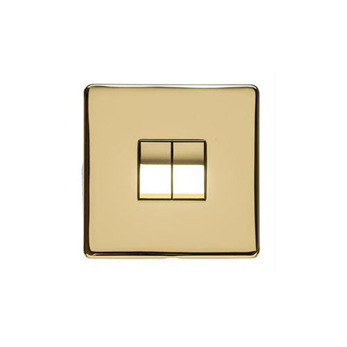 Studio Range Polished Brass Switches & Sockets, Y01 - 2 Gang Rocker Switch by Heritage Brass By M-Marcus