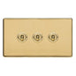 Studio Range Polished Brass Switches & Sockets, Y01 - 3 Gang Toggle Switch by Heritage Brass By M-Marcus