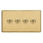 Studio Range Polished Brass Switches & Sockets, Y01 - 4 Gang Toggle Switch by Heritage Brass By M-Marcus