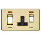 Studio Range Polished Brass Switches & Sockets, Y01 - 45A Cooker Unit + 13A Socket by Heritage Brass By M-Marcus