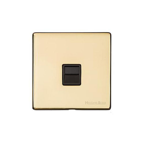 Studio Range Polished Brass Switches & Sockets, Y01 - 1 Gang Secondary Line Socket by Heritage Brass By M-Marcus