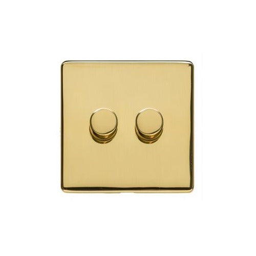 Studio Range Polished Brass Switches & Sockets, Y01 - 2G Multi Location Secondary Dimmer by Heritage Brass By M-Marcus