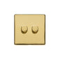 Studio Range Polished Brass Switches & Sockets, Y01 - 2 Gang Dimmer 400 watts (Compatible with halogen/ incandescent bulbs) by Heritage Brass By M-Marcus