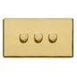 Studio Range Polished Brass Switches & Sockets, Y01 - 3 Gang Dimmer 400 watts (Compatible with halogen/ incandescent bulbs) by Heritage Brass By M-Marcus