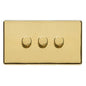 Studio Range Polished Brass Switches & Sockets, Y01 - 3 Gang TED Dimmer (Compatible with LED Lamps) by Heritage Brass By M-Marcus