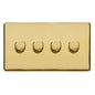 Studio Range Polished Brass Switches & Sockets, Y01 - 4 Gang Dimmer 400 watts(Compatible with halogen/ incandescent bulbs) by Heritage Brass By M-Marcus