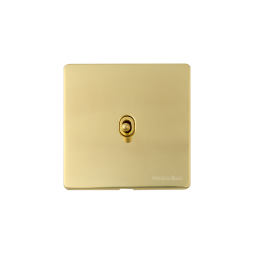 Studio Range Polished Brass Switches & Sockets, Y01 - 1 Gang Intermediate Stockholm Toggle by Heritage Brass By M-Marcus