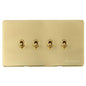Studio Range Polished Brass Switches & Sockets, Y01 - 4 Gang Stockholm Toggle by Heritage Brass By M-Marcus